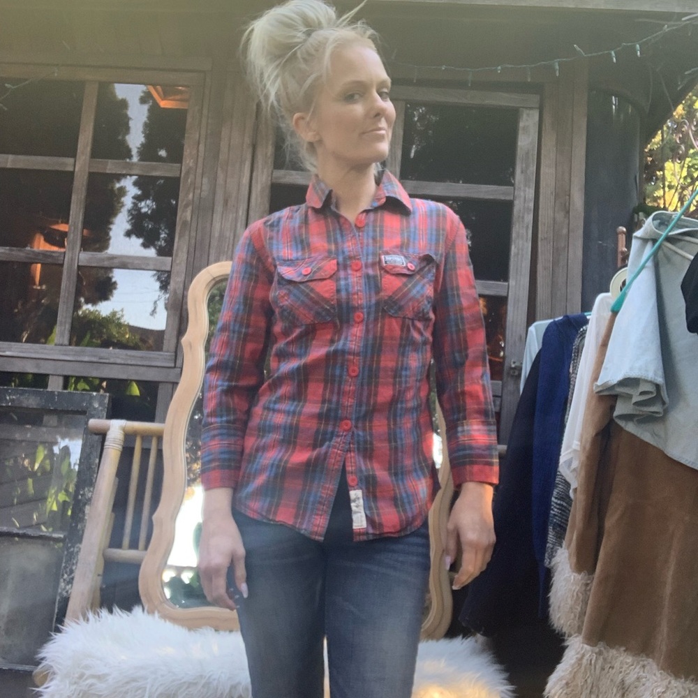 Super Dry Flannel Pattern Button Up. Worn Once. - image 1